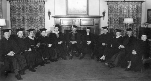 Ruth Kerr (left) and the faculty in 1944